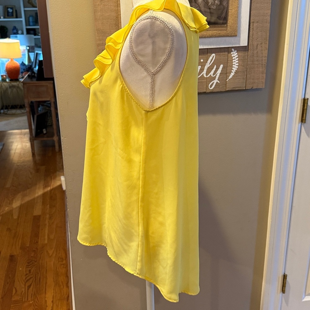 Anthropologie Maeve Yellow Ruffle Blouse - Picture 4 of 7